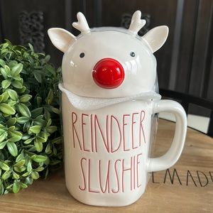 Rae Dunn REINDEER SLUSHIE Topper Mug NWT